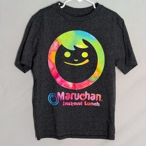 Kids Graphic Tee - Charcoal with Multicolor Design